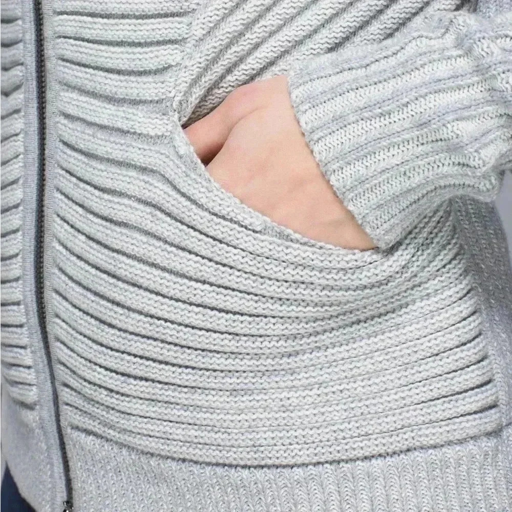 [4/6] Lululemon Embrace Hoodie Knit Heathered  Medium Grey / White - Picture 4 of 12